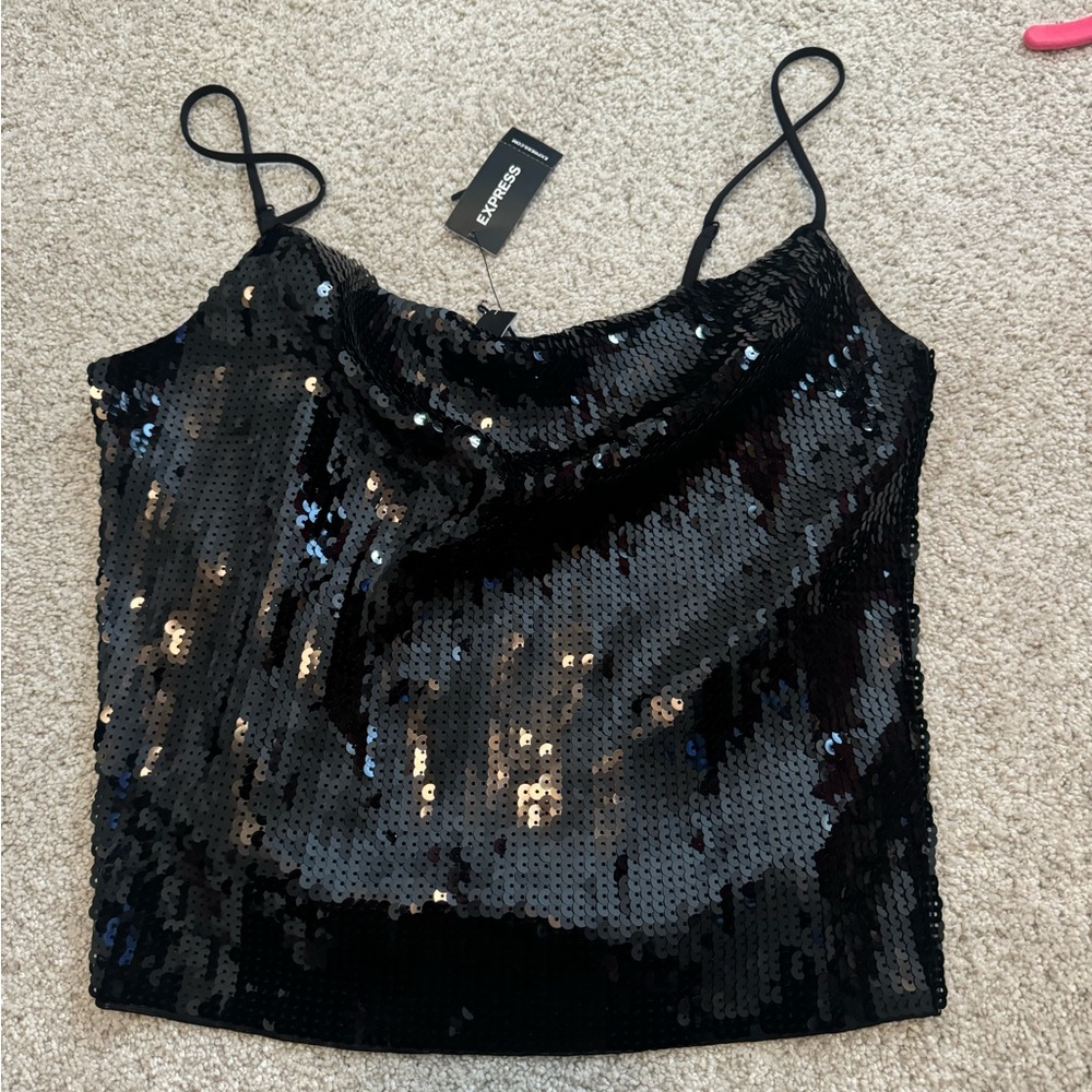 Express Black Sequin Women's Top